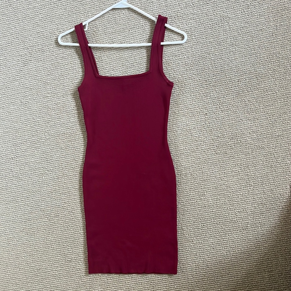 Maroon Bodycon Mini Dress